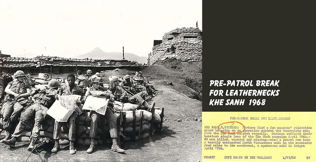 1968 U.S. Marines Relax Before Operation against Communists at Khe Sanh - Press Photo