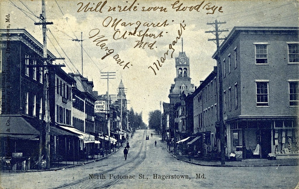 North Potomac St., Hagerstown, Maryland, Postcard, 14 August, 1904