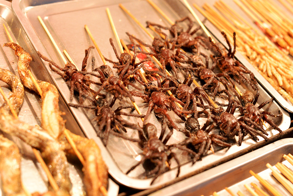 China 2014, Beijing, Snack Street, deep-fried spiders on a… | Flickr