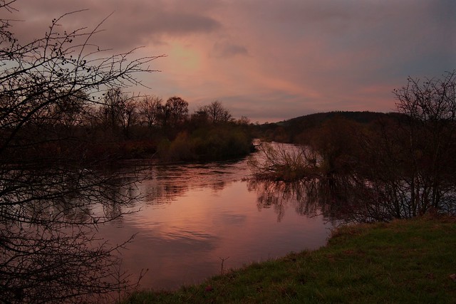 Sunset afterglow on the River Teith