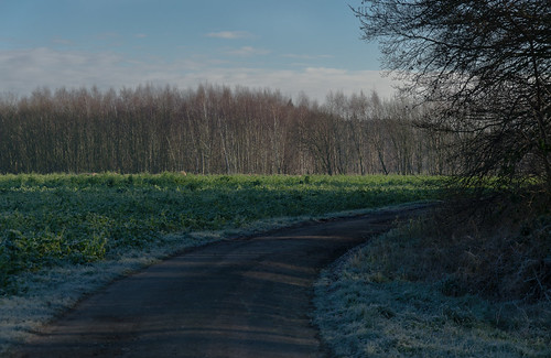 barnstorf frost lowersaxony niedersachen niedersachsen strase winter landscape landschaft road rural eydelstedt deutschland