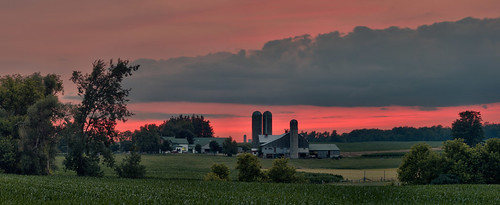 Farm on Boomer Line by virgil martin, longexposure sunset panorama ontario canada landscape gimp wellesleytownship waterlooregion microsof