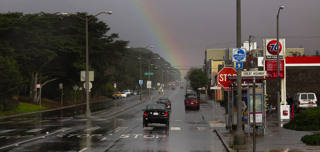 rainbow POV Lincoln Way in The Sunset, San Francisco (2014)