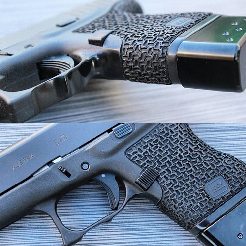 Close up on the Glock 43 stipple package, for pricing email kingsman.arms@gmail.com or text 7864513234 #showmeyourcloseup | by kingsman_Arms