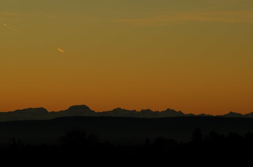 morning sunset mountains alps nature landscape early silhouettes