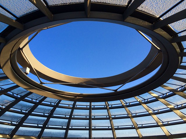 The blue sky in the Reichstag in Berlin