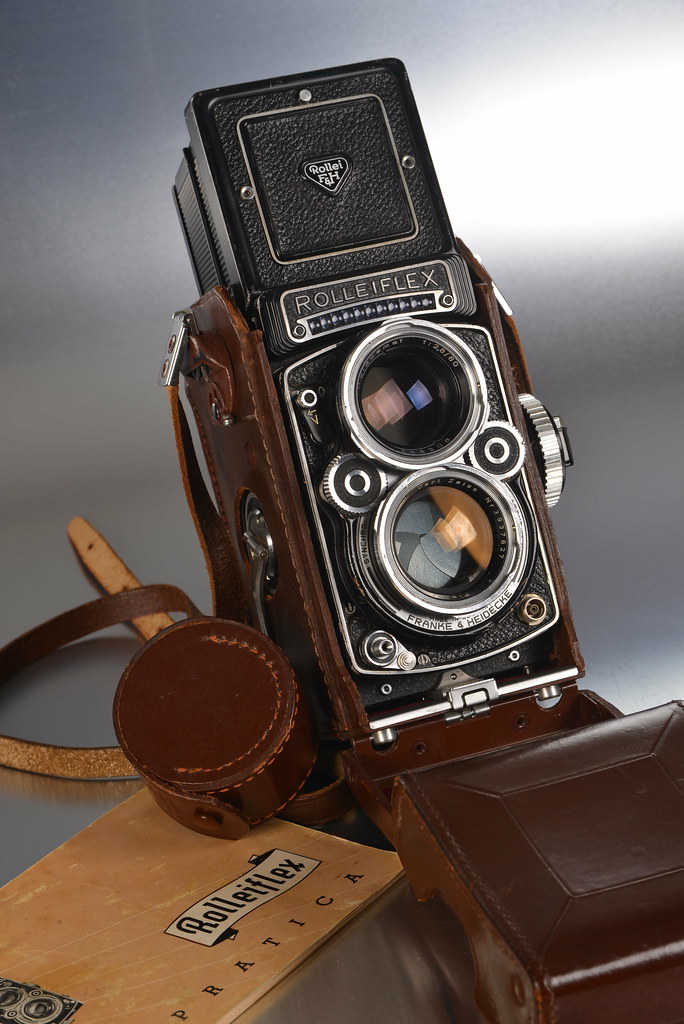 Original Rollei Rolleiflex cuero cuero Leather Leatherette cámara e733 