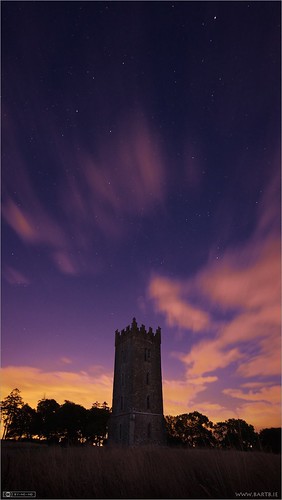 ireland tower night clouds astrophotography maynooth constellation kildare ptlens localhistory historicbuilding cartonestate