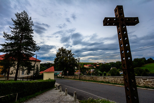 road sunset urban canon way landscape republic village cross czech religion wide dramatic ostrava lightroom plesná