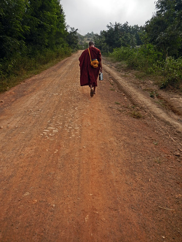 A monk along the trail of our Inle Lake trek in Myanmar