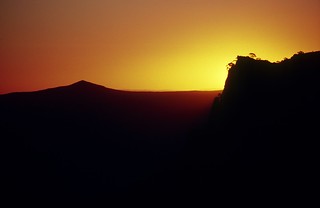 Sunset from The Castle Summit,  Budawangs National Park, NSW, May, 1980.