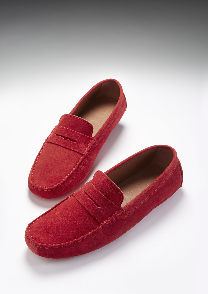 CLASSIC_PENNY_LOAFER_RED_SUEDE_01 | Driving loafers in brigh… | Flickr