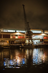 M shed Crane at night