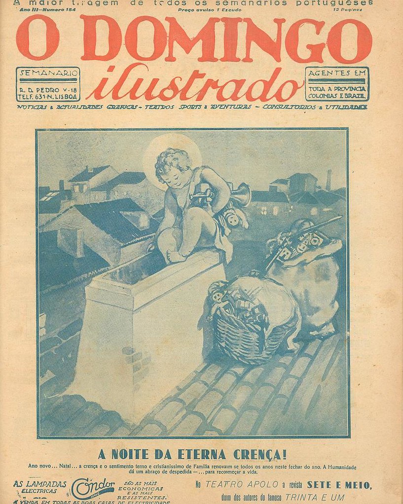 Capa de jornal antigo | old newspaper cover | edição de Natal | Christmas edition | Portugal 1920s