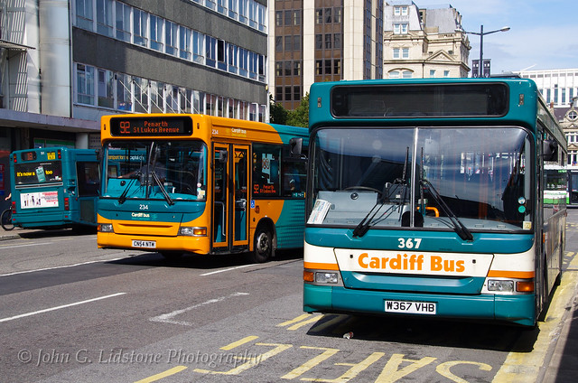 Nice trio of Cardiff Bus / Bws Caerdydd Dart / Pointer trio with 367 , W367 VHB and 234 , CN54 NTM in contrasting old/new liveries