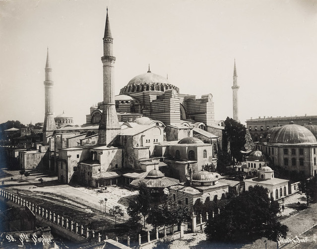 View of Haghia Sofia in Constantinople (albumen print by Sebbah & Joaillier, Istanbul, Turkey)