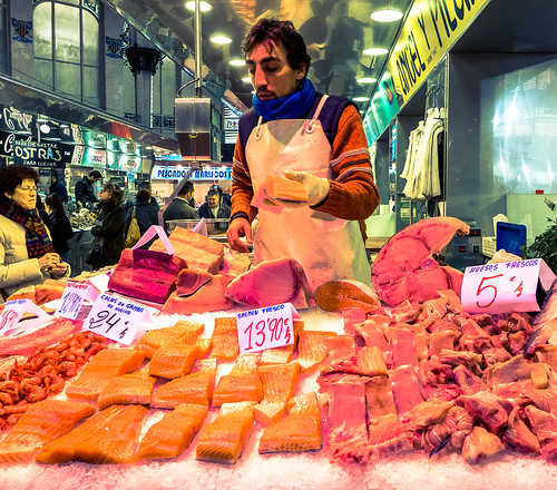 Mercado Central - Fish Stall (Valencia) (Cross Process Effect) (Panasonic Lx100) | by markdbaynham