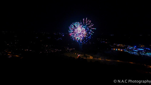 city family red summer sky holiday 3 nature night buildings landscape fun photography nc fireworks parks 4th july northcarolina aerial roads phantom 4thofjuly aerialphotography drone dji