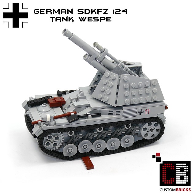 Lego Custom WW2 WWII SdKfz 124 Panzer Tank Wespe CB5
