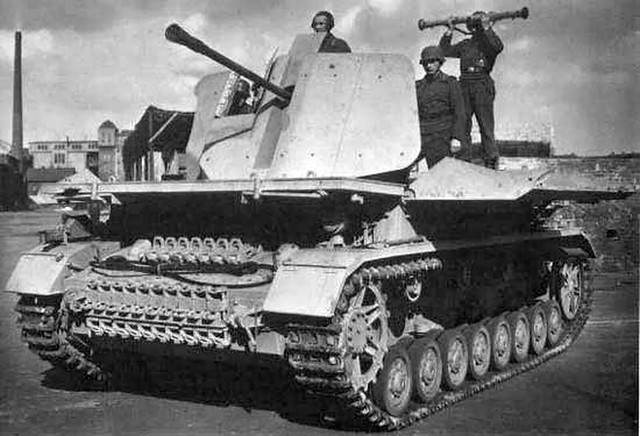 German Anti-Aircraft gun mounted on a Panzer chassis.