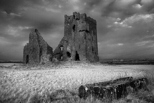 ireland castle monochrome infrared