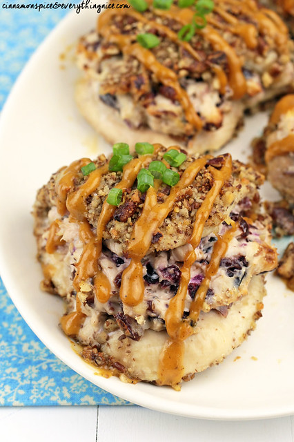Cranberry Cream Cheese Stuffed Pecan Chicken #recipes