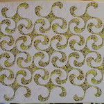 FINALLY! After four months, this beastie is finally done. 

Details on the construction of this quilt are available at domesticat.net/quilts/octopus-garden

Pattern: Swirl.
Hand-pieced (NOT appliquéd!)
Machine assembled
Machine quilted

Time estimates on hand-sewing:

32 interior 4-swirl pieces: about 48 hours
28 exterior 3-swirl pieces: about 28 hours