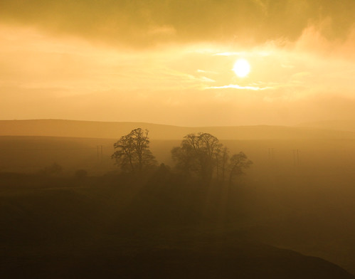 sunset mist fog canon landscape countryside pit romantic moors sunrays teesdale weardale 650d