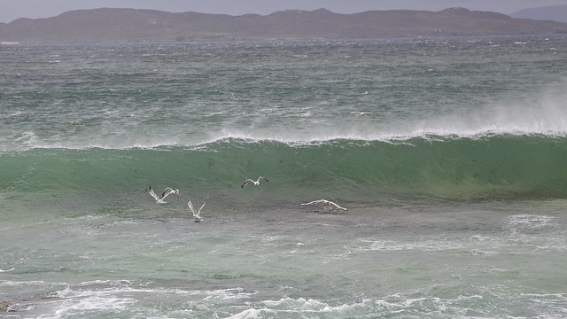 waves on a stormy day on Harris