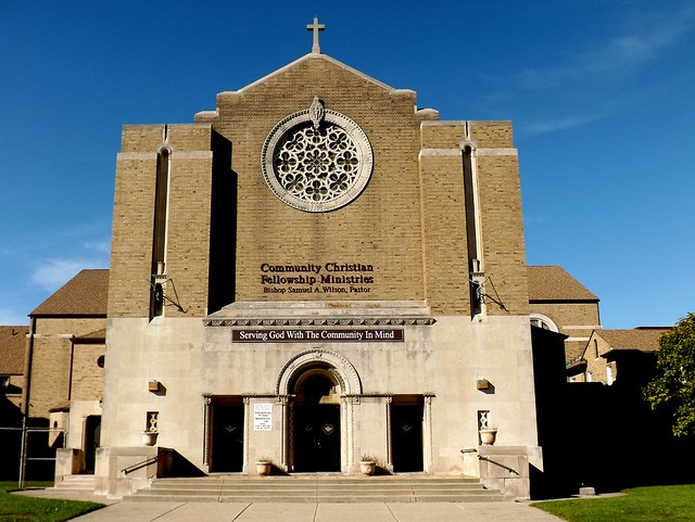 Saint David Roman Catholic Church (Now Community Christian Fellowship Ministries): South Elevation--Detroit MI