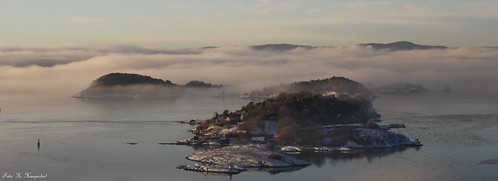 winter mist oslo island view bleikøya