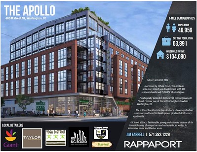 Apollo mixed use residential and retail project, 600 H Street NE, Washington, DC