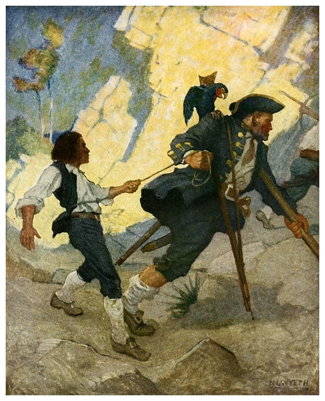 007-Treasure Island -1911-ilustrada por NC Wyeth
