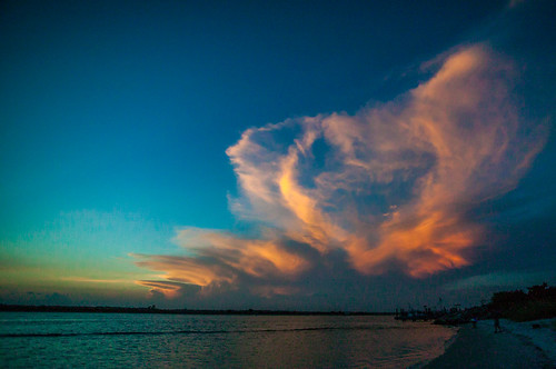 sunset beach clouds nc heart wrightsville