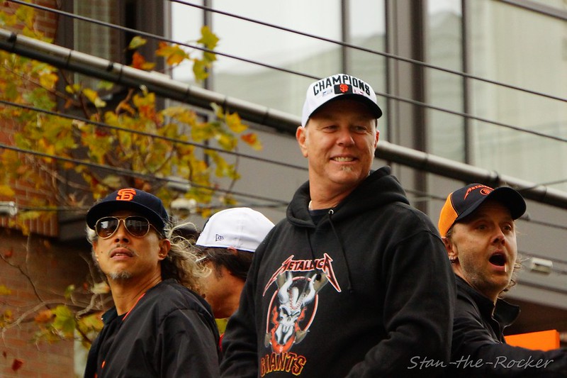 Metallica on SFGiants 2014 WorldSeries Victory Parade at AT&T Park