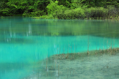 blue pond.