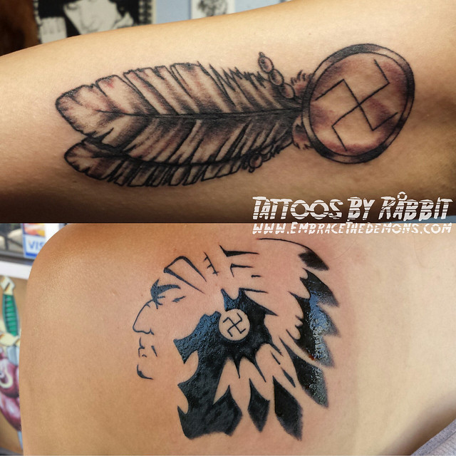 Indian Feather Face Tattoo by Selene Ravenheart by SeleneRavenheart on  DeviantArt