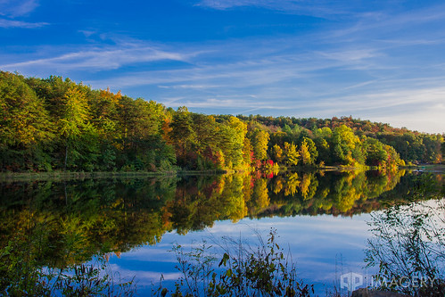 ky kentucky sunset autumn country fall lake landscape pineknob pond reflection rural sky trees water