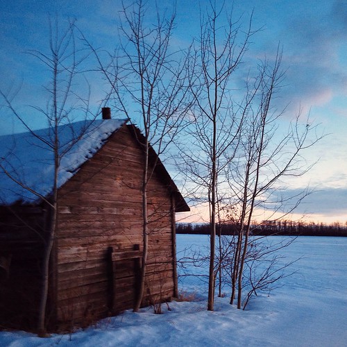 winter sunset snow barn rural landscape alberta