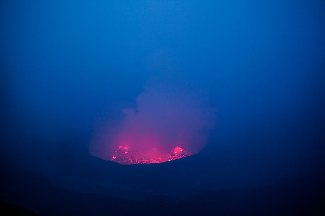 Lava lake in the morning