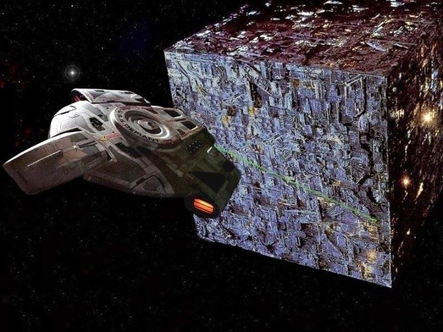 USS Defiant and Borg Cube
