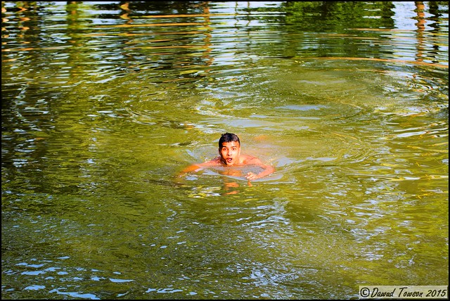 Sumon Khan Swimming in Big Pond @ Khan bari