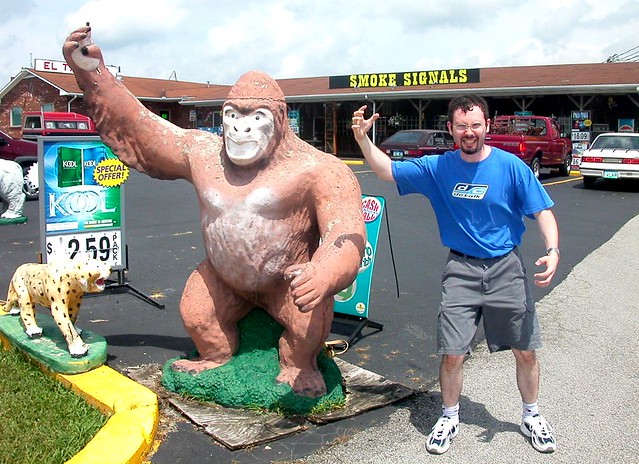 David by gorilla statue