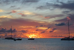 fiery sunset from Kim Sha Beach, Simpson Bay, St Maarten, Oct 2014