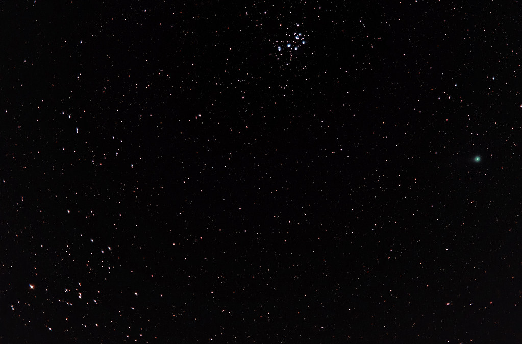 20150116 Pleiades, Hyades and Comet 2014 Q2 Lovejoy