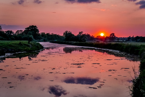 Canal Sunset by cogy, royal canal kilcock kildare ireland evening calm still red