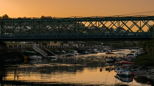 bridge sunset 50mm barca barque solpor betanzos