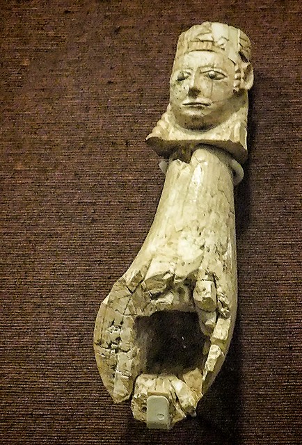 Carved Tusk with Female Head from Megiddo Stratus VIIA Late Bronze IIB (1300-1200 BCE)
