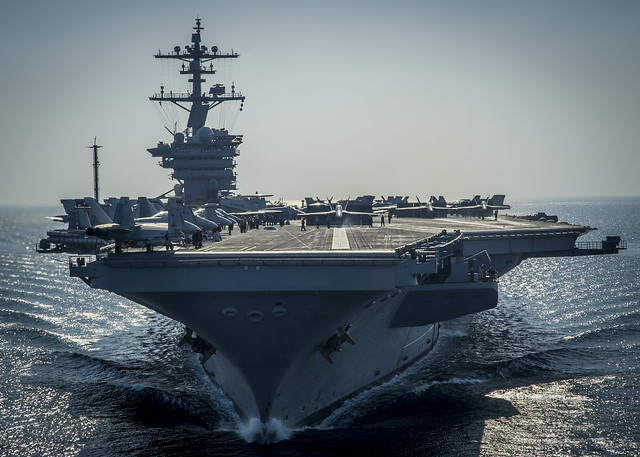 USS Carl Vinson is underway in the Arabian Gulf.