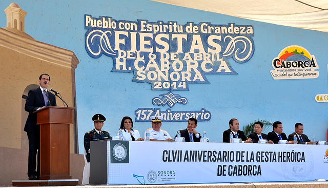 Padrés encabezó los festejos por el 157 aniversario de la Gesta Heroica en Caborca.